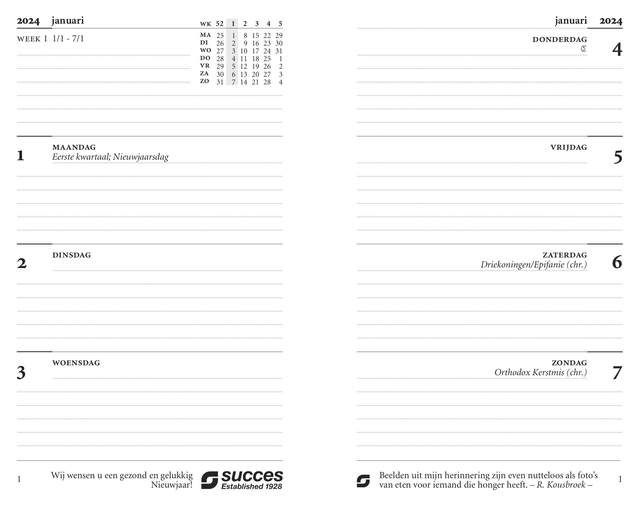 Agendavulling 2027 Succes Senior 7dagen/2pagina's