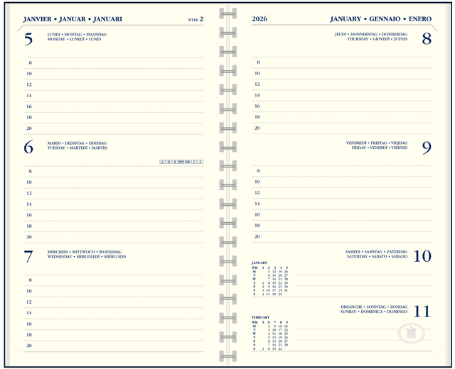Agenda 2027 Ryam Memoplan 7 Suprema 7dagen/2pagina's ringplastic assorti