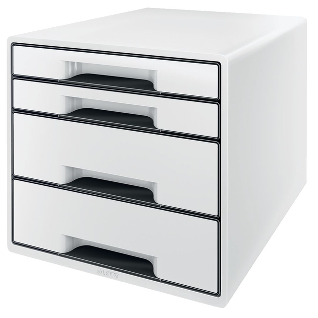 Ladenblok Leitz Wow CUBE A4 maxi 4 laden wit/zwart