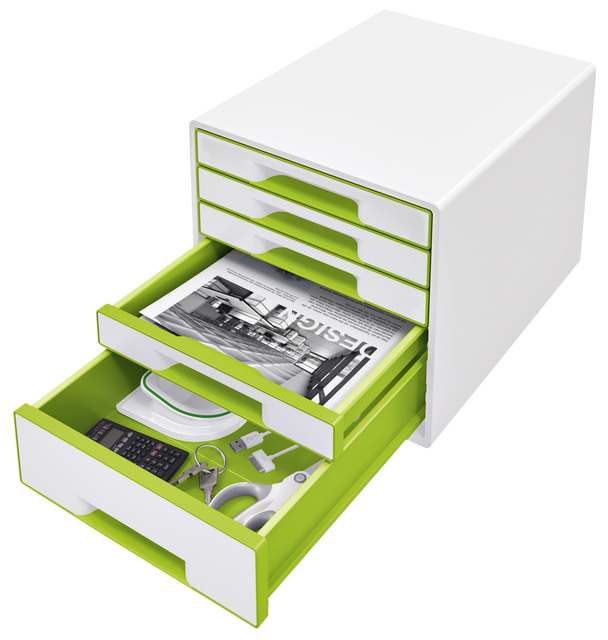 Ladenblok Leitz WOW CUBE 5 laden wit/groen