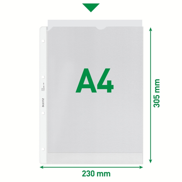 Showtas Leitz Premium copy safe 0.13mm 4-gaats PP A4 transparant 100 stuks