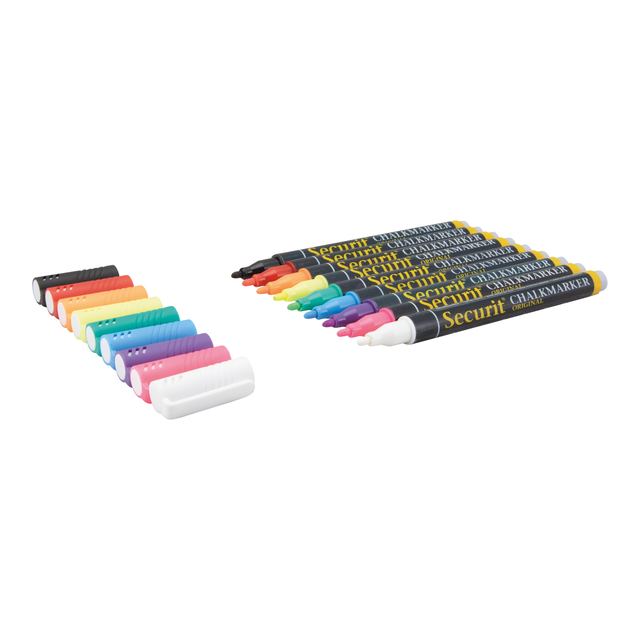 Krijtstift Securit SMA-100 rond ass 1-2mm blister à 7 stuks