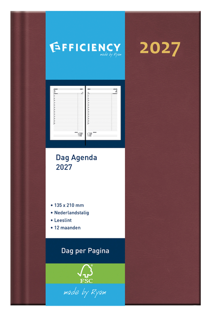 Agenda 2027 Ryam Efficiency Baladek 1dag/1pagina bordeaux