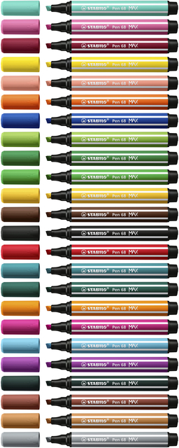 Viltstift STABILO Pen 68 Max Arty assorti etui à 24 stuks