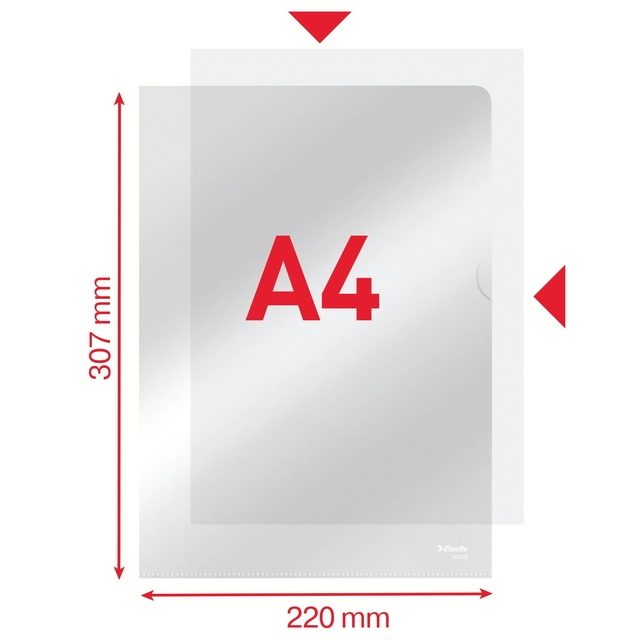 Insteekmap L-model Esselte standaard copy safe 0.11mm PP A4 glashelder 100 stuks