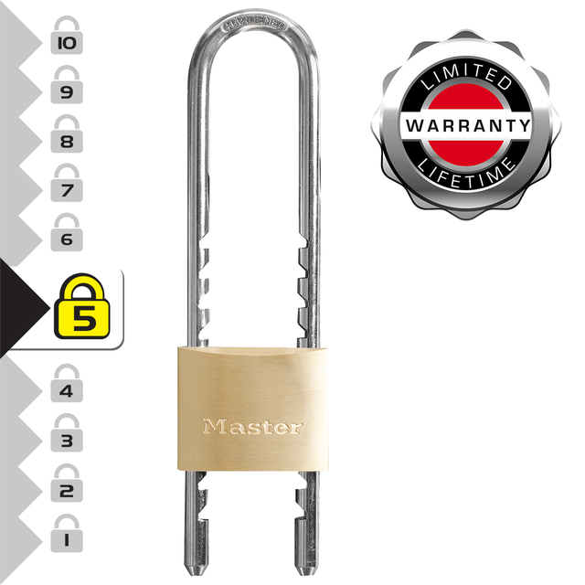Hangslot MasterLock verstelbaar messing 50mm