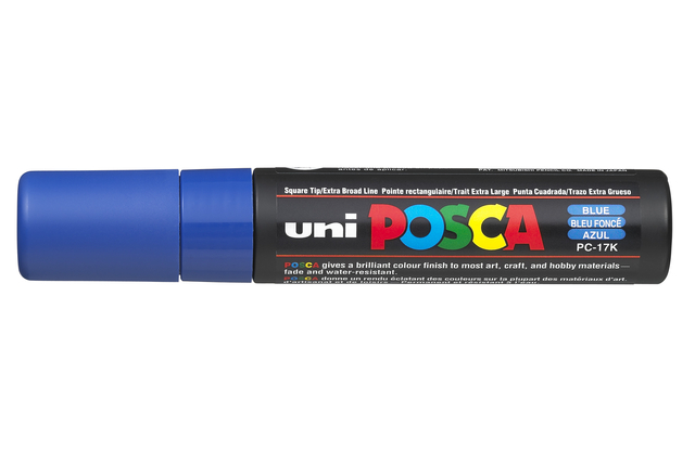 Paintmarker Uni POSCA PC17K extra breed rechthoek donkerblauw