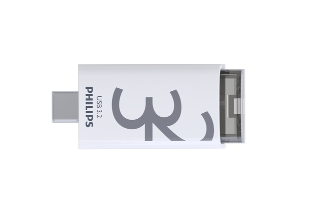 USB stick 3.2 Philips Click USB-C 32GB grijs
