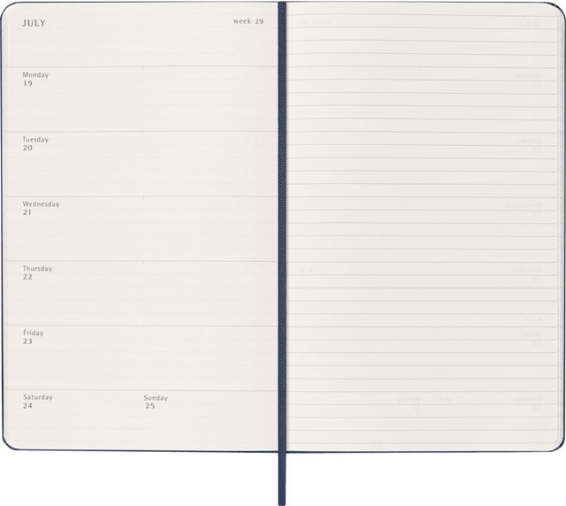 Agenda 2027 Moleskine 12M Planner Weekly 7dagen/1pagina large hc sapphire blue