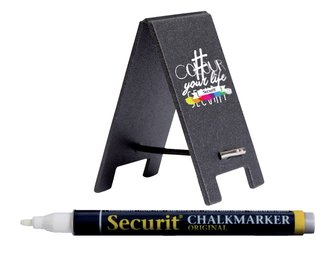Krijtbord securit mini tafel set 5 stuks zwart