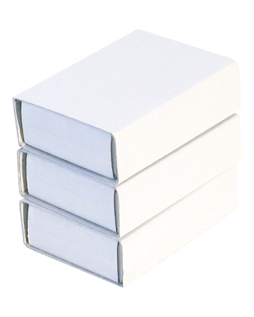 Luciferdoosjes Folia klein 53x37x11mm 10 stuks wit