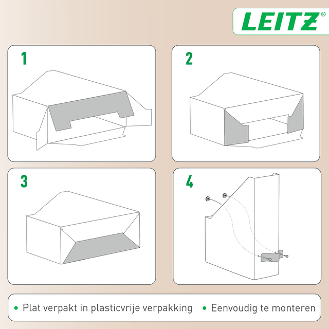 Tijdschriftencassette Leitz Puro set van 2 beige