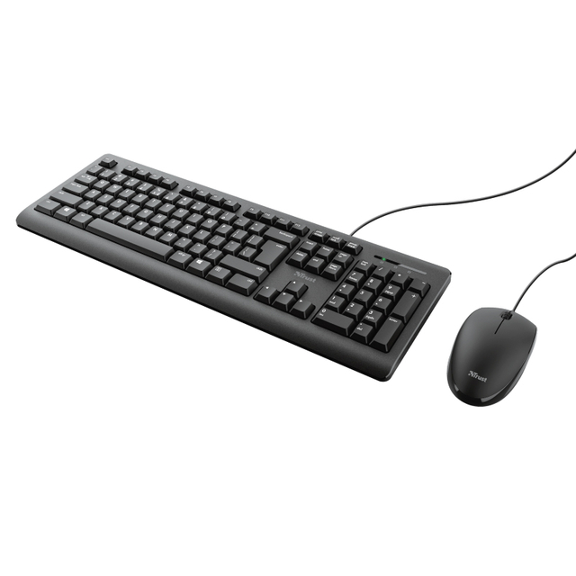 Toetsenbord Trust Primo + muis QWERTY zwart