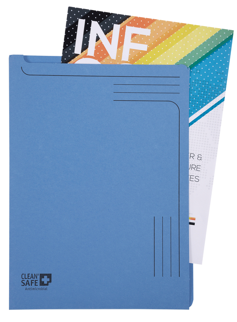Insteekmap Exacompta L-model Clean'Safe bedrukt blauw 5 stuks