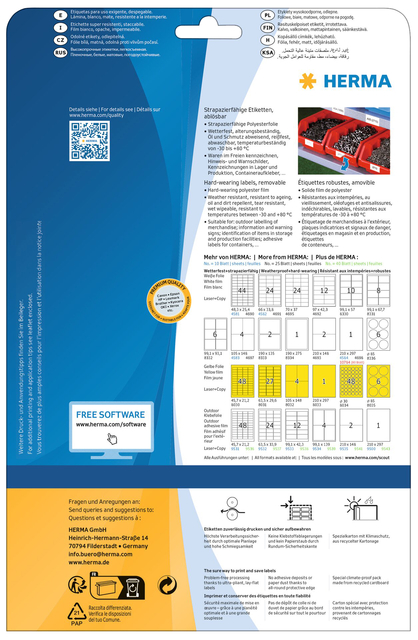Etiket HERMA 4572 48.3x25.4mm folie wit 880 stuks