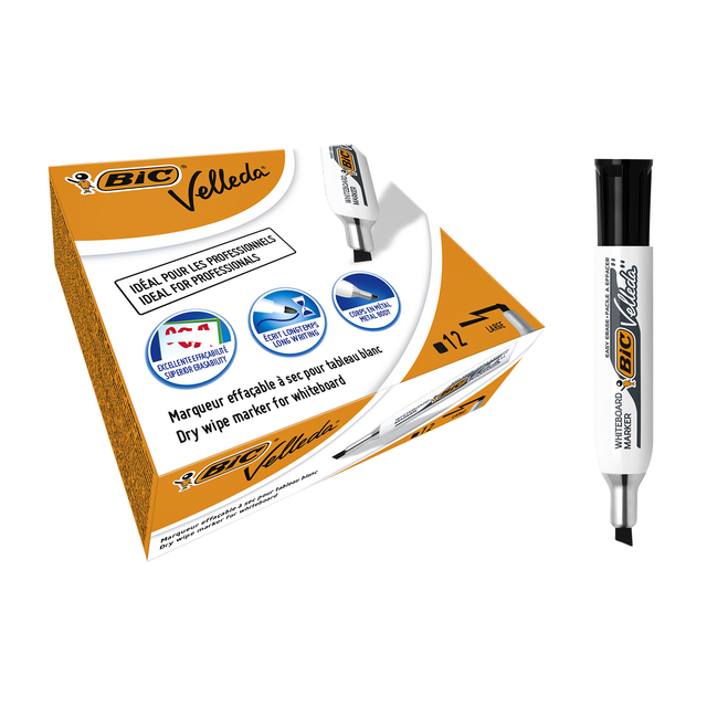 Whiteboardmarker Bic Velleda 1781 schuin large zwart