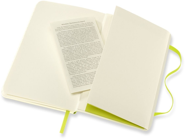 Notitieboek Moleskine pocket 90x140mm lijn soft cover lemon green