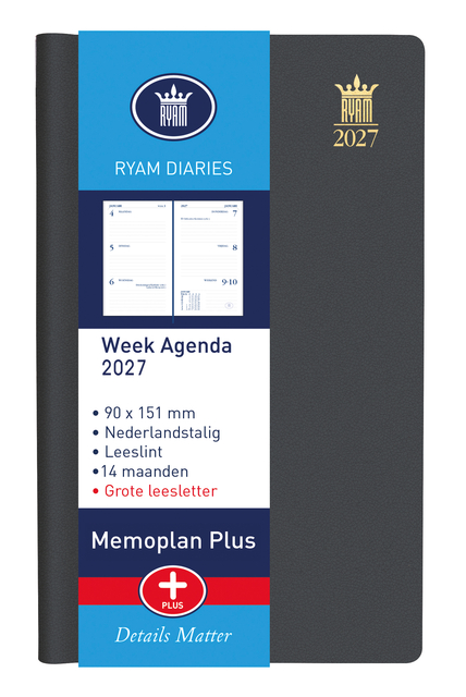 Agenda 2027 Ryam Memoplan 7 Plus Mundior 7dagen/2pagina's assorti