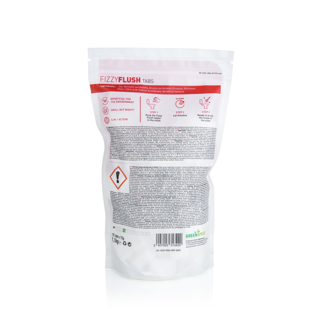 Toiletreinigingstablet Greenspeed Fizzy Flush 15g 75 stuks