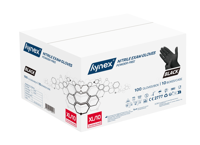 Handschoen Hynex nitril XL zwart 3.5g pak à 100 stuks
