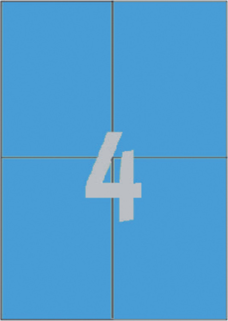 Etiket Avery 3457 105x148mm A6 blauw 400 stuks