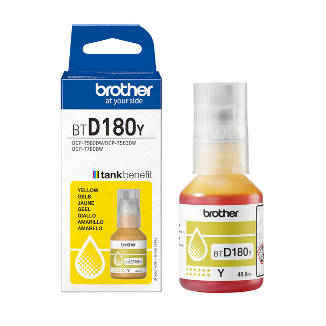 Navulinkt Brother BT-D180Y geel