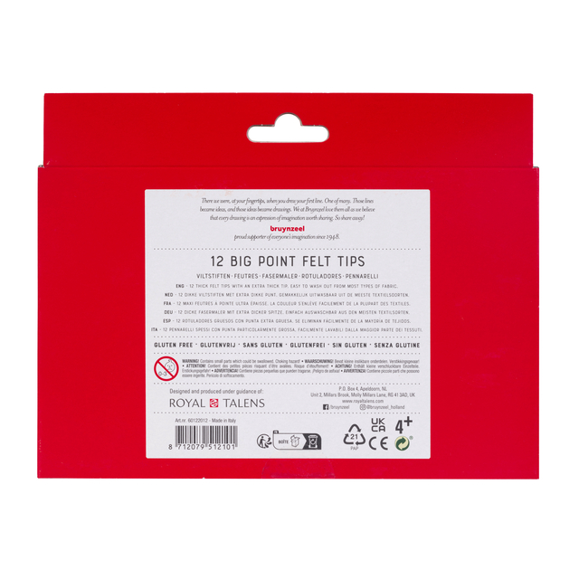 Viltstift Bruynzeel Kids Big Point set à 12 kleuren