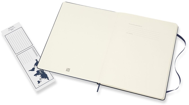 Notitieboek Moleskine XL 190x250mm blanco hard cover sapphire blue