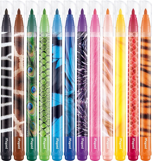 Viltstift Maped Color'Peps Animals set à 12 kleuren