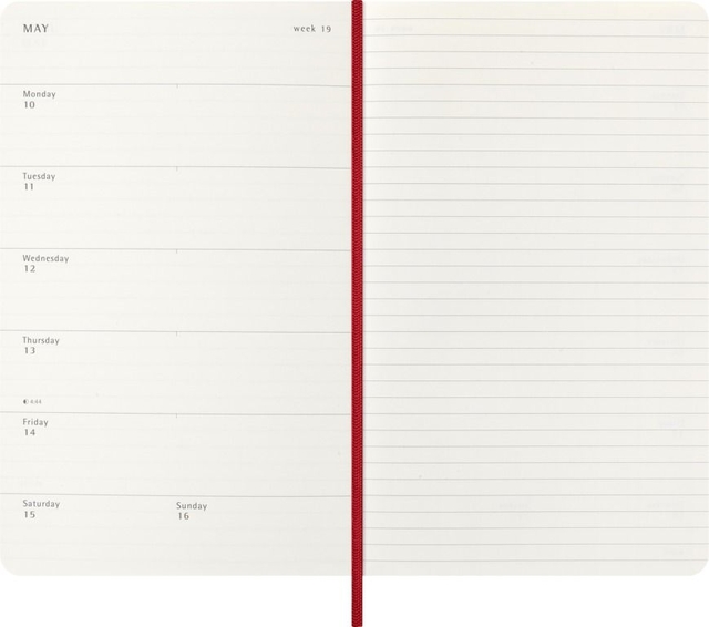 Agenda 2027 Moleskine 12M Planner Weekly 7dagen/1pagina large sc scarlet red