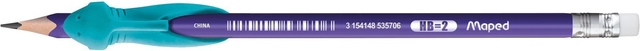 Potlood Maped Kidy Learn met gomtop en vingerhulp blauw