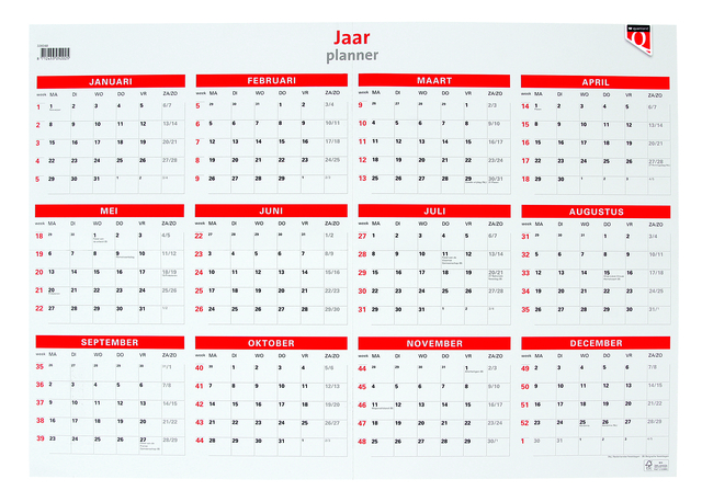 Jaarplankalender 2027 Quantore 48x68cm