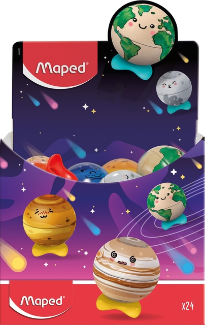 Puntenslijper Maped Planet display à 24 stuks assorti
