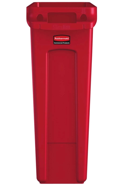 Afvalbak Rubbermaid Slim Jim Vented met luchtsleuven 87liter rood