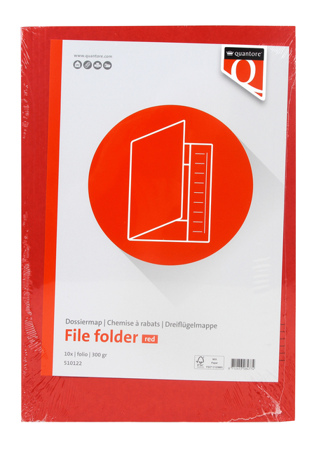 Dossiermap Quantore folio 250gr rood