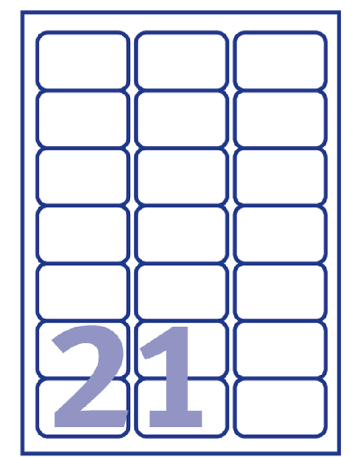 Etiket Avery L7160-40 63.5x38.1mm wit 840 stuks