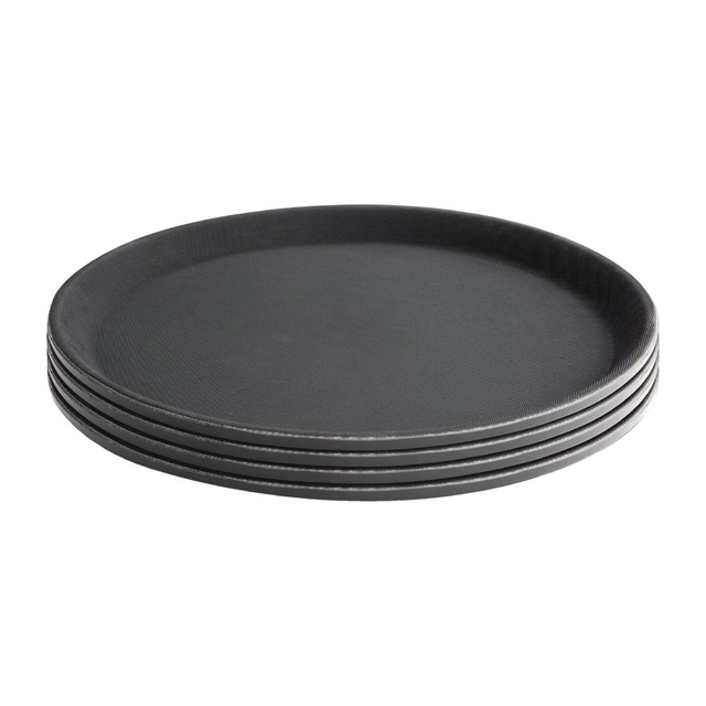 Dienblad Olympia Kristallon antislip rond Ø40.6cm PP zwart