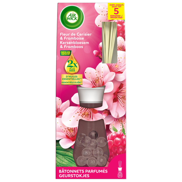 Geurstokjes AirWick Essential Oil Kersenbloesem & Frambozen 25ml