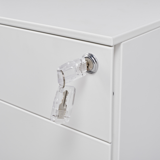 Ladeblok Euroseats 3 lade (2+1) 50x39x60cm op wieltjes wit