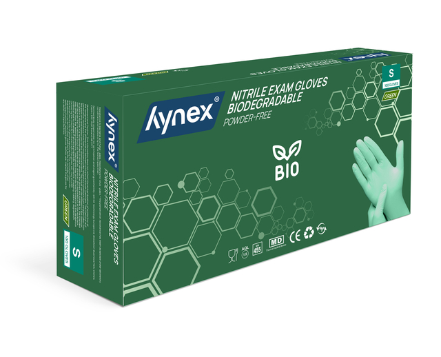 Handschoen Hynex nitril Bio S groen 3.5gr 100 stuks