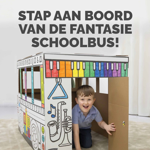 Kartonnen Speelbus Bankers Box Play inkleurbaar