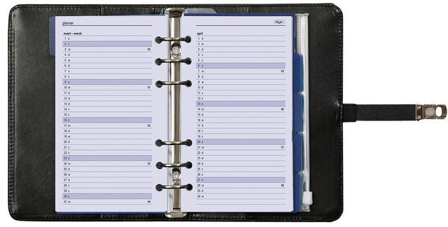 Organizer Kalpa Personal inclusief agenda 2026-2027 7dagen/2pagina's bloemenzee zwart