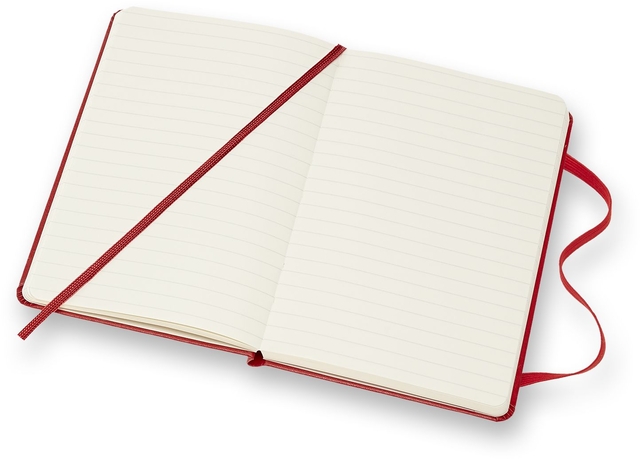 Notitieboek Moleskine pocket 90x140mm lijn hard cover rood