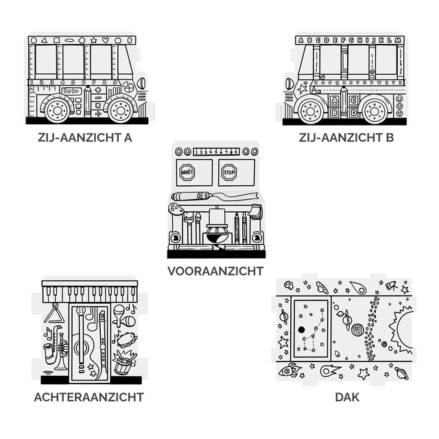 Kartonnen Speelbus Bankers Box Play inkleurbaar