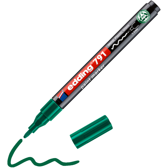 Paintmarker edding 791 PCR op alcoholbasis 1-2mm groen