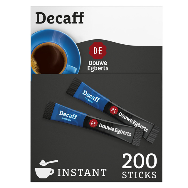 Koffie Douwe Egberts decaff instant sticks doos 200 stuks