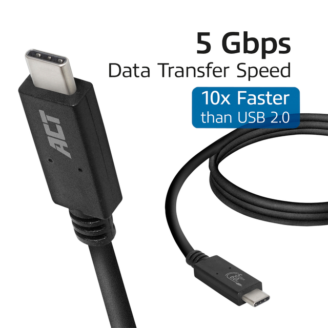 Kabel ACT USB 3.2 USB-C USB-IF gecertificeerd 1 meter
