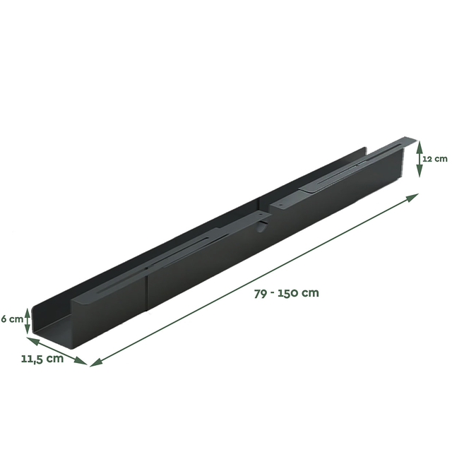 Kabelgoot BRASQ verstelbaar 75-150cm CT100 zwart
