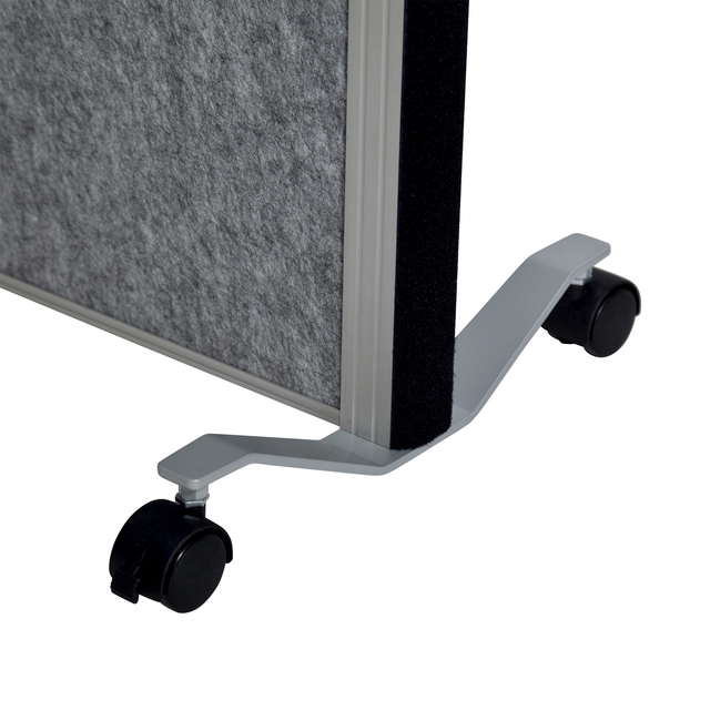Scheidingswand MAUL akoestiek 100x180 2xdonker- 1xwhiteboard alum.frame mobiel