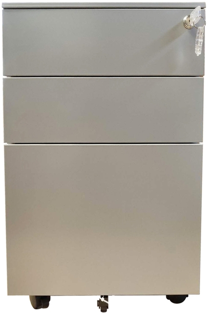 Ladeblok Euroseats 3 lade (2+1) 50x39x60cm op wieltjes grijs